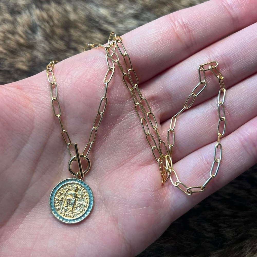 Ania Haie 14k gold plated sterling silver Emperor t-bar necklace